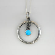 Silver Handcrafted Blue Turquoise Pendant