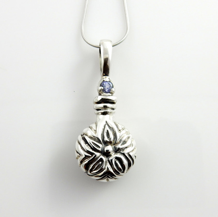 Sterling Silver Handcrafted Tanzanite Urn Pendant